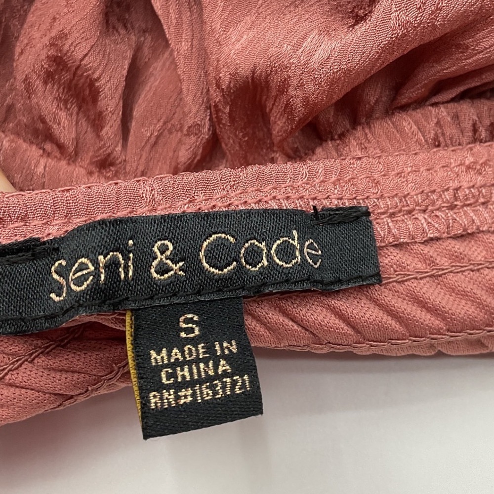 Seni & Cade Women Blush Rose Pink Tiered Lace Midi Dress NWT Size S 2043-FY3A - Picture 3 of 11